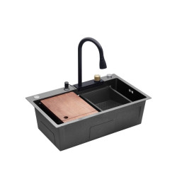 Кухонная мойка Kroner KRP PVD Schwarze - SET7546HM (3/0,7 мм) (CV032277)