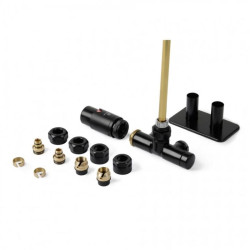 Набор интегрированных термостатических вентилей левый Terma черный мат Unico All in One (TGETUNICLK9M5)