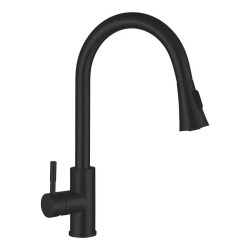 Кухонный смеситель с выдвижным изливом Mixxus SUS-014-B Black (MI5862)