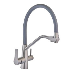 Кухонный смеситель с подключением к фильтру Mixxus FUL-021 Graphite Refl.Black (нерж. сталь) (MI6115)