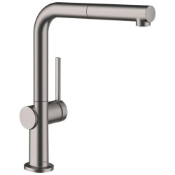 Кухонний змішувач з висувним виливом Hansgrohe Talis M54 210 1jet Brushed Black Chrome (72808340)