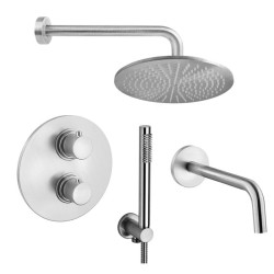 Душевая система скрытого монтажа Paffoni Light сталь (KITLIQ019ST B)