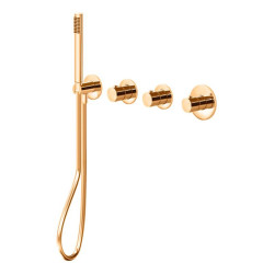 Смеситель термостатический скрытого монтажа для душа Paffoni Modular box (MDE000HG) медове золото