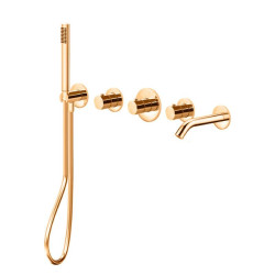 Смеситель термостатический скрытого монтажа для душа Paffoni Modular box (MDE001HG) медовое золото