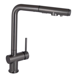 Кухонный смеситель с выдвижным изливом Qtap Rozcesti с подключением для питьевой воды QTROZ367GMB45942 Black