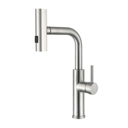 Кухонный смеситель с выдвижным изливом Lidz Aria 015FLT (k35) LDARI015FLTNKS37643 NKS