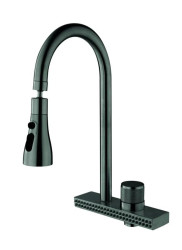 Кухонный смеситель Mixxus FOL-017 Graphite "водопад" (MI6344)