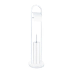 Ершик для унитаза с бумагодержателем Zerix KIT ME04 White (ZX4643)