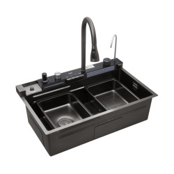 Кухонная мойка Kroner KRP Schwarze-SET7546ARTHM PVD (3.0/0.8 мм) (CV033375)