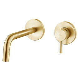 Змішувач для раковини Paffoni Light, настінний, вилив 17.8 см, Brushed Honey Gold (LIG006HGSP70)