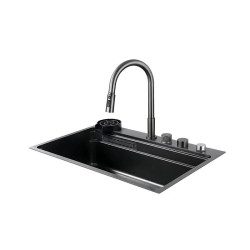 Кухонна мийка Zerix ZH7548-SET-03 Nano-Black (ZM5577)