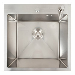Кухонна мийка Valeso Handmade 50x50 DECOR (круглий сифон, 3,0/0,8)