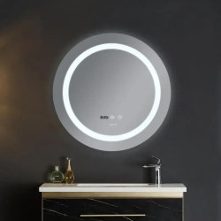Дзеркало Mixxus PLAIN MC02-60-CASE із LED Touch, Anti-fog, димером, рег. яскравості, годинником (MI6661)