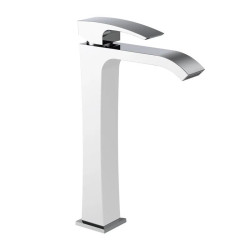 Смеситель для раковины Koer KB-13007-04 высокий (хром+белый) (KR5153)