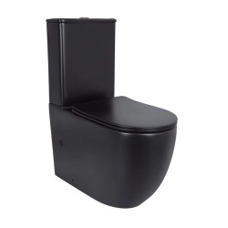 Унітаз-компакт Qtap Robin Ultra Quiet безободковий з сидінням Soft-Close MATT BLACK QT13226083AMB