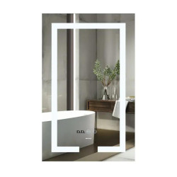 Зеркало Mixxus HARD MR06-60x80 с LED Touch, Anti-fog, димером, регулировкой яркости, часами (MI6929)