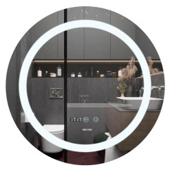 Зеркало Mixxus PLAIN MC02-80 с LED Touch, Anti-fog, димером, регулировкой яркости, часами (MI6931)