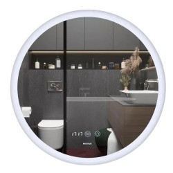 Зеркало Mixxus PLAIN MC10-80 с LED Touch, Anti-fog, димером, регулировкой яркости, часами (MI6932)