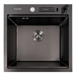 Кухонна мийка Valeso Handmade PVD 50x50 з підставкою для ножів (сифон круглий 3,0/0,8)