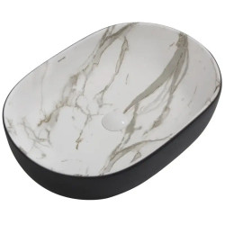 Раковина Mixxus Premium Ellipse-0105 Marble-Black 600х400х150 (MP6565)