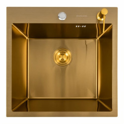 Кухонная мойка Valeso Handmade 50x50 PVD Gold (сифон круглый 3,0/0,8)