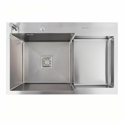 Кухонная мойка Valeso Handmade CM 78x50C L (круглый сифон 3.0/0.8)