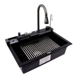 Кухонна мийка Valeso 6846 Irena матова чорна