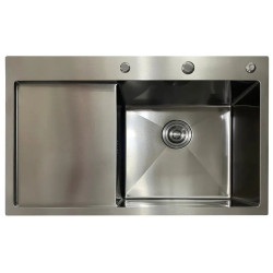 Кухонна мийка Mixxus MH7849L Nano-Black (3.0/0.8) графіт (MI7049)