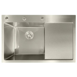 Кухонна мийка Mixxus MH7849L Nano-Silver (3.0/0.8) нержавіюча сталь (MI7048)