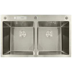 Кухонна мийка Mixxus MH8350-DK Nano-Silver (3.0/0.8) нержавіюча сталь (MI7052)