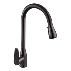 Кухонний змішувач з висувним виливом Zerix PUL-014 Graphite ZX5036