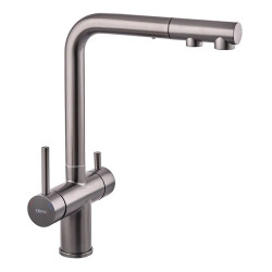 Кухонний змішувач із підключенням до фільтра Zerix LUX-024 Graphite (ZX5557)