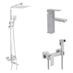 Душевая система Kroner Edelstahl Kubus-ESG063 + Edelstahl Kubus-ESG010 + Kroner Edelstahl Kubus-ESG052