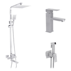 Душевая система Kroner Edelstahl Kubus-ESG063 + Edelstahl Kubus-ESG010 + Kroner Edelstahl Kubus-ESG053