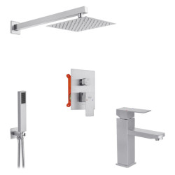 Душевая система скрытого монтажа Kroner Edelstahl Kubus-ESG082 + Edelstahl Kubus-ESG010