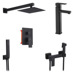 Душевая система скрытого монтажа Kroner Edelstahl Kubus-SCH082 + SCH010-3 + SCH052