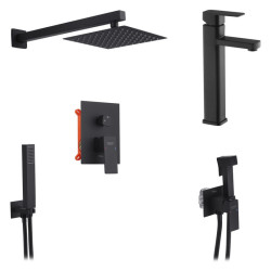 Душевая система скрытого монтажа Kroner Edelstahl Kubus-SCH082 + SCH010-3 + SCH053