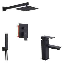 Душевая система скрытого монтажа Kroner Edelstahl Kubus-SCH082 + Edelstahl Kubus-SCH010