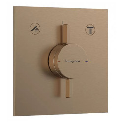 Змішувач термостатичний для душу прихованого монтажу Hansgrohe DuoTurn E 75417140 бронза
