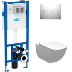 Інсталяція з унітазом Roca Duplo Nova WC A89P120020 + Roca Alegra Rimless A34H139000