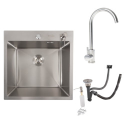 Кухонная мойка Valeso Handmade (50x50 см) нержавійка + Valeso 56 NESP