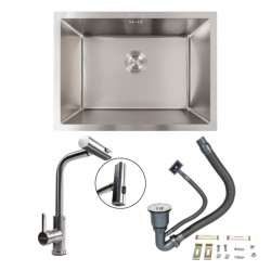 Кухонна мийка Valeso Handmade (58x43 см) під стільницю + Valeso XK08A