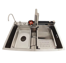 Кухонна мийка Valeso Handmade 75x45DF "Водоспад" (ДЕКОР)