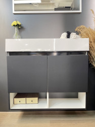 Тумба з раковиною Fancy Marble (Буль-Буль) Itaka L графіт матовий