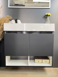 Тумба з раковиною Fancy Marble (Буль-Буль) Itaka R графіт матовий