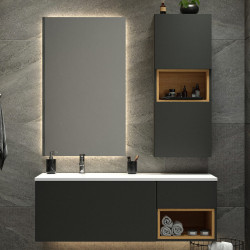 Тумба з раковиною Fancy Marble (Буль-Буль) ELLIOT графіт матовий