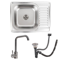 Кухонна мийка Valeso 6550 Декор 0,8/180 TM + Valeso NS02A