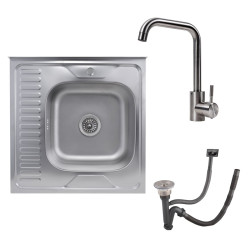 Кухонная мойка Valeso 6060 Сатин "R" 0,7/160 TM + Valeso NS02A