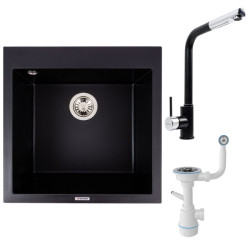 Кухонна мийка Valeso 5050 GALAX + Valeso Q411MB + Сифон