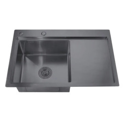 Кухонна мийка Zerix ZH7849L-215 Nano-Black (3.0/0.8) (MX1590)